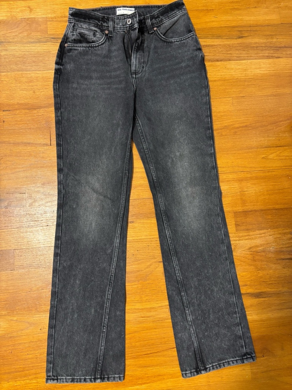 We The Free Black Straight-Leg Jeans